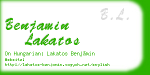 benjamin lakatos business card